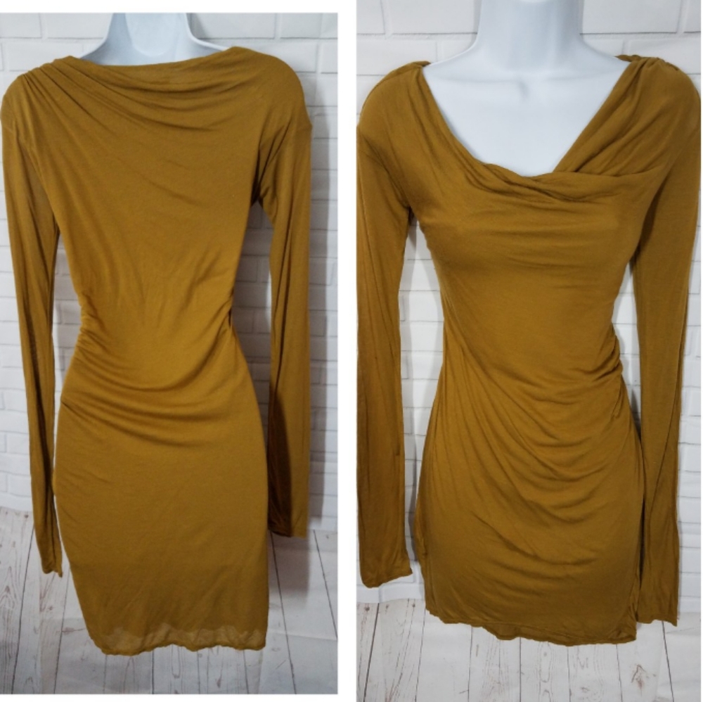 Belle Sky Green Pea Long Sleeve Shirt Dress